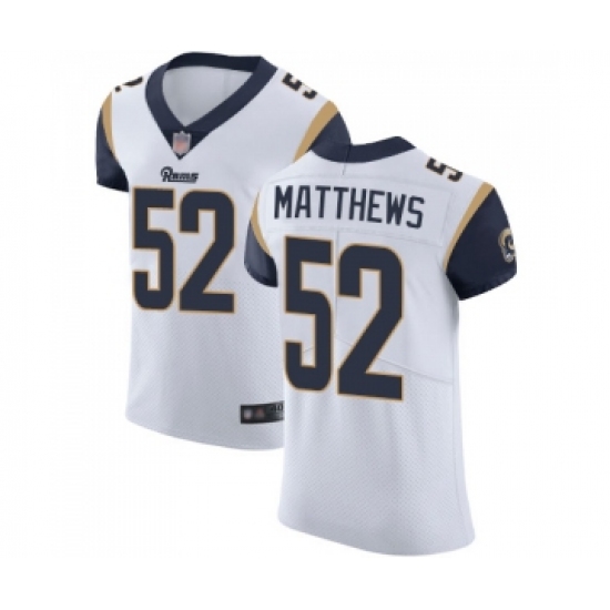Men's Los Angeles Rams #52 Clay Matthews White Vapor Untouchable Elite Player Football Jersey - Ujersey