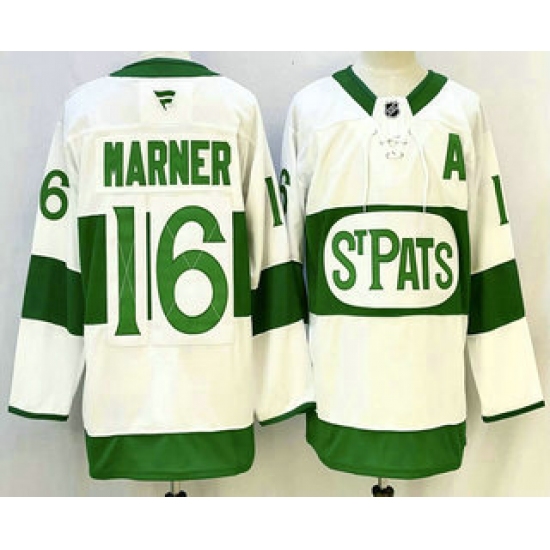 Men's Toronto Maple Leafs #16 Mitch Marner White St Pats Authentic Jersey - Ujersey