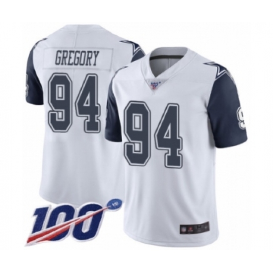 Men's Dallas Cowboys #94 Randy Gregory Limited White Rush Vapor Untouchable 100th Season Football Jersey - Ujersey