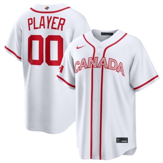 Men's Canada Baseball Active Player Custom White 2026 World Baseball Classic Home Stadium Stitched Jersey - Ujersey