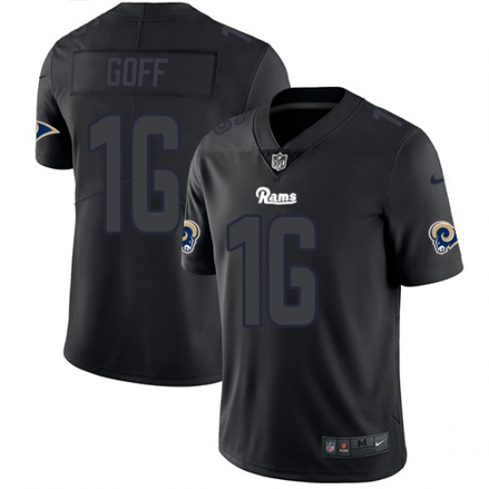 Men's Nike Los Angeles Rams #16 Jared Goff Limited Black Rush Impact NFL Jersey - Ujersey