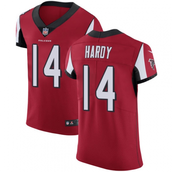Men's Nike Atlanta Falcons #14 Justin Hardy Red Team Color Vapor Untouchable Elite Player NFL Jersey - Ujersey
