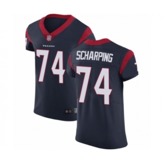 Men's Houston Texans #74 Max Scharping Navy Blue Team Color Vapor Untouchable Elite Player Football Jersey - Ujersey