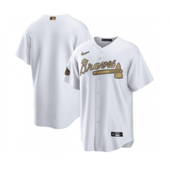 Men's Atlanta Braves Blank White 2022 All-Star Cool Base Stitched Baseball Jersey - Ujersey
