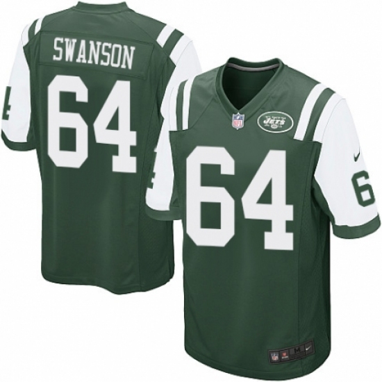 Men's Nike New York Jets #64 Travis Swanson Game Green Team Color NFL Jersey - Ujersey