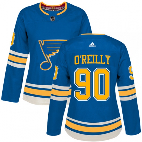 Women's Adidas St. Louis Blues #90 Ryan O'Reilly Premier Navy Blue Alternate NHL Jersey - Ujersey