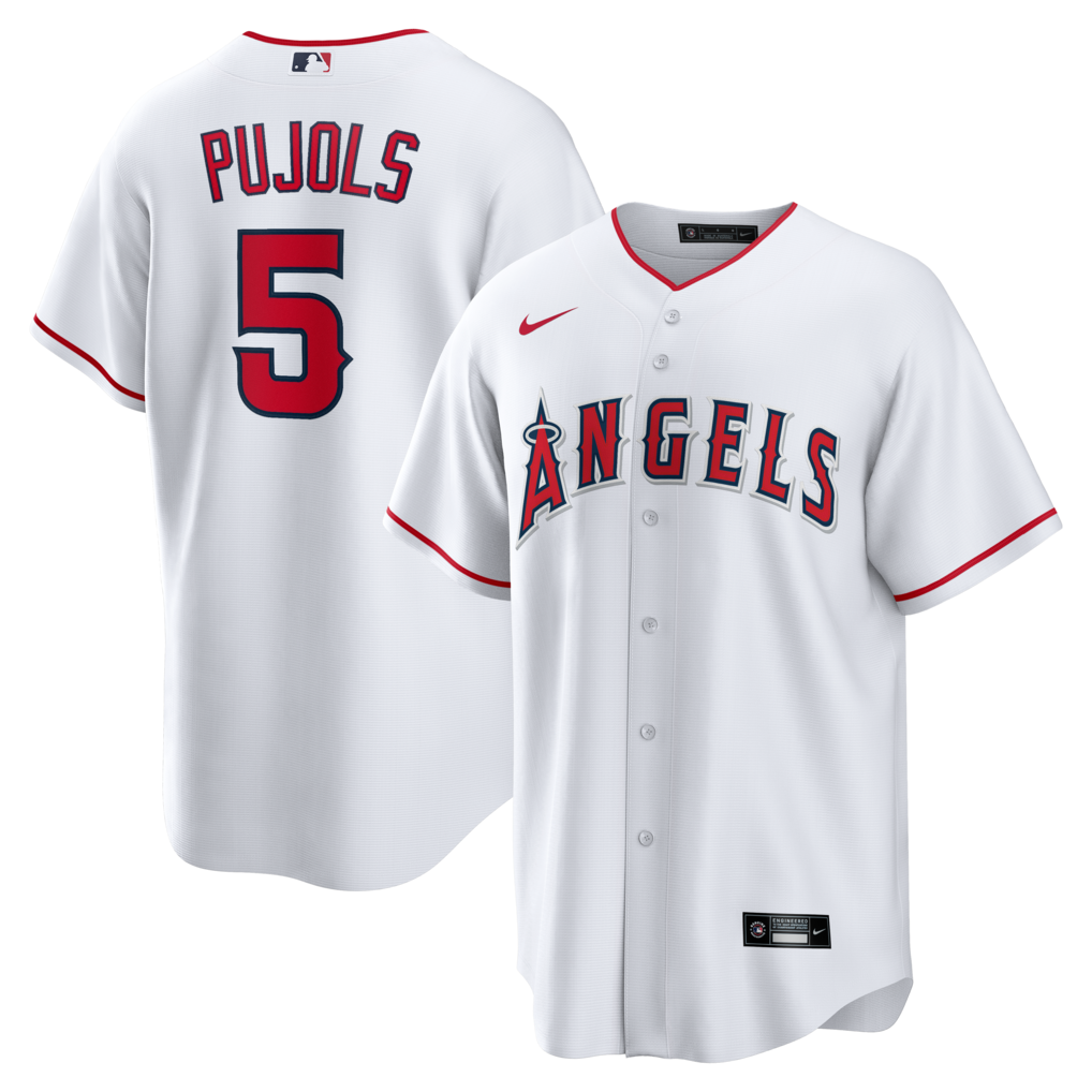 Men's Los Angeles Angels Albert Pujols Nike White Home Retired Player Replica Jersey - Ujersey