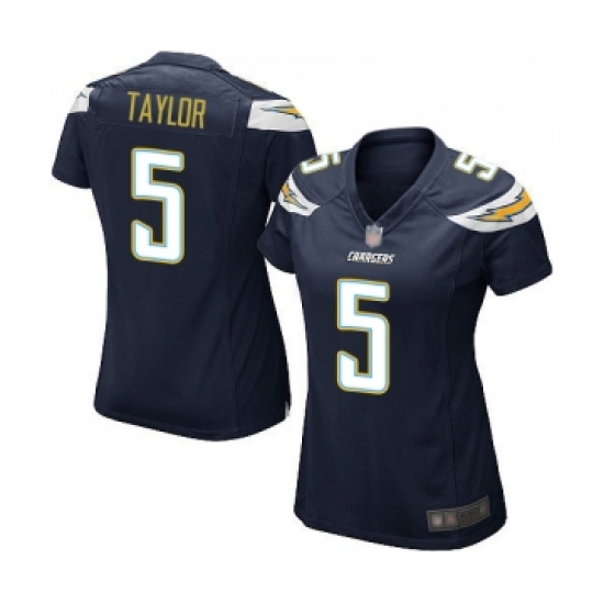 Women's Los Angeles Chargers #5 Tyrod Taylor Game Navy Blue Team Color Football Jersey - Ujersey