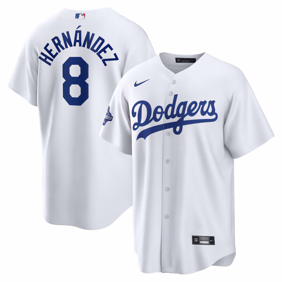 Men's Los Angeles Dodgers Enrique Hernández Nike White Home 2025 World Series Champions Replica Jersey - Ujersey