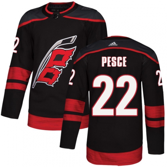 Men's Adidas Carolina Hurricanes #22 Brett Pesce Premier Black Alternate NHL Jersey - Ujersey