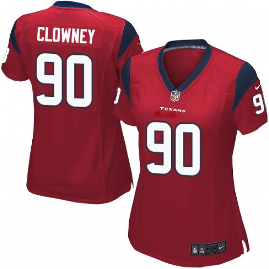 Women's Nike Houston Texans #90 Jadeveon Clowney Game Red Alternate NFL Jersey - Ujersey