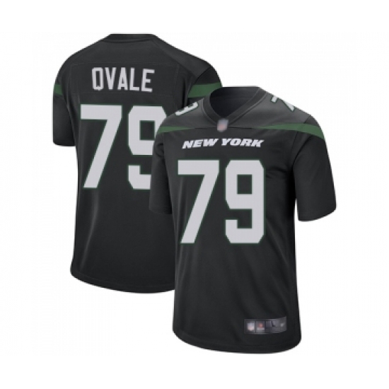 Men's New York Jets #79 Brent Qvale Game Black Alternate Football Jersey - Ujersey