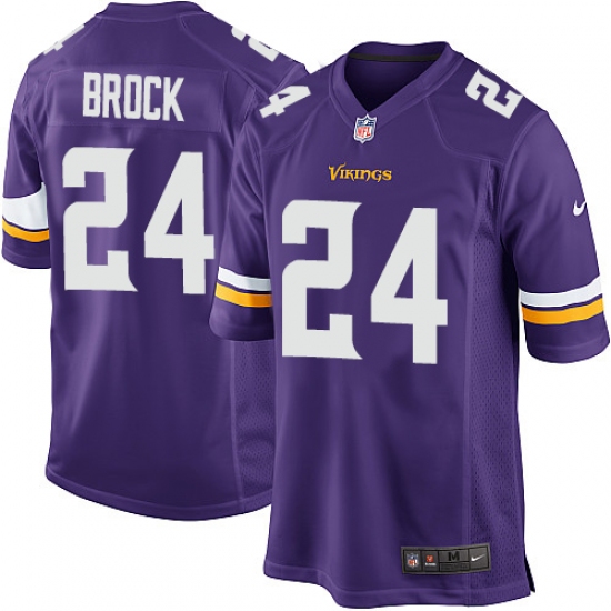 Men's Nike Minnesota Vikings #24 Tramaine Brock Game Purple Team Color NFL Jersey - Ujersey
