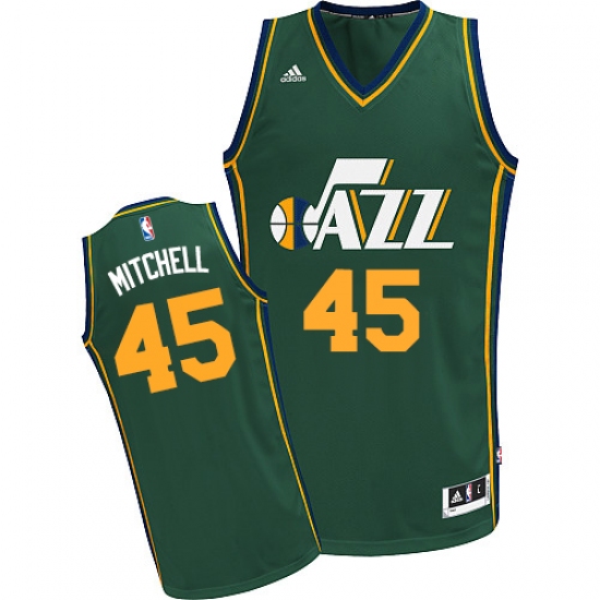 Men's Adidas Utah Jazz #45 Donovan Mitchell Swingman Green Alternate NBA Jersey