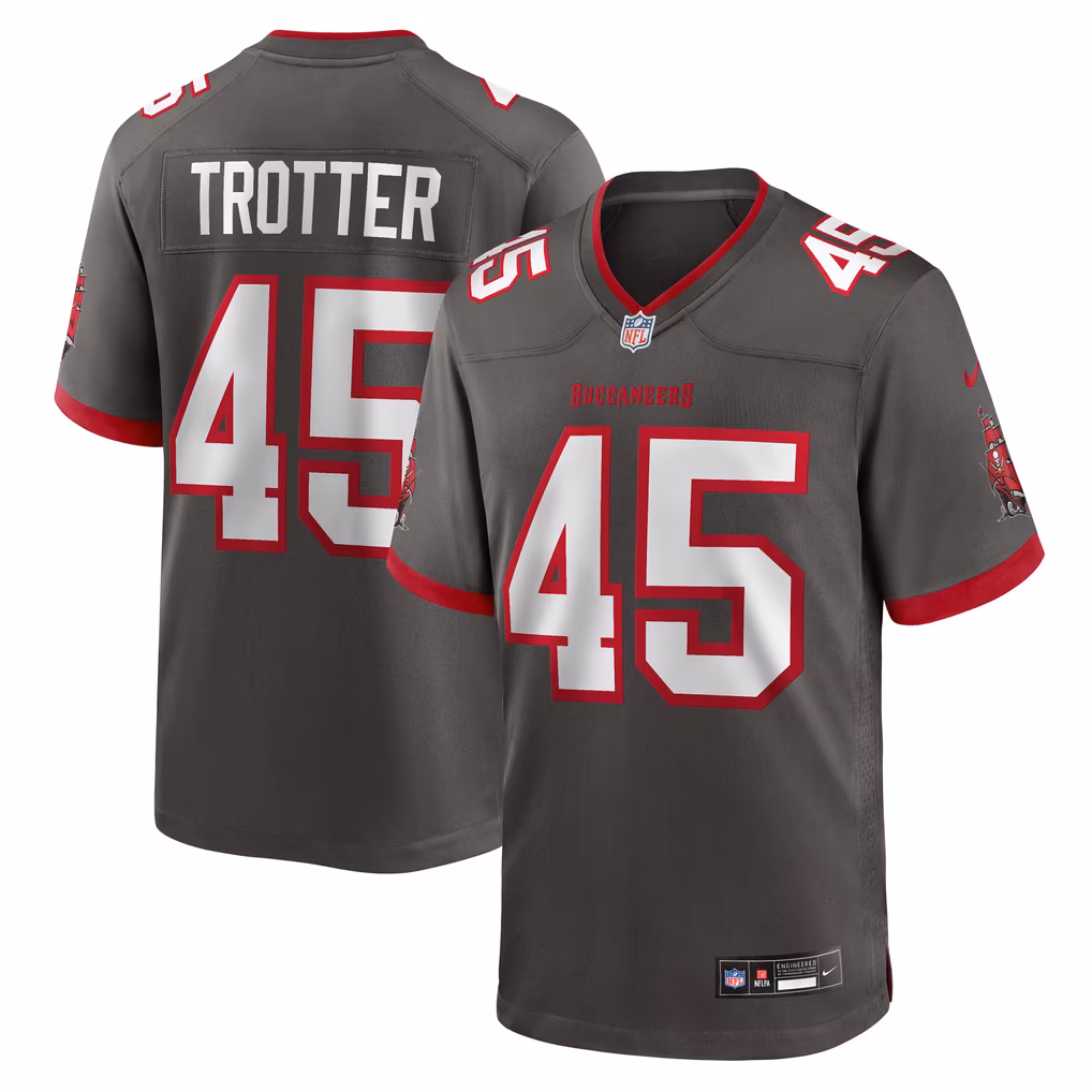 Men's Tampa Bay Buccaneers Josiah Trotter Nike Pewter Alternate Game Jersey