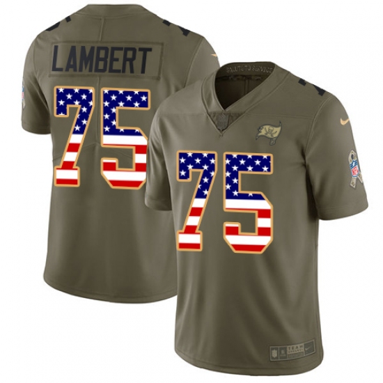 Men's Nike Tampa Bay Buccaneers #75 Davonte Lambert Limited Olive/USA Flag 2017 Salute to Service NFL Jersey - Ujersey