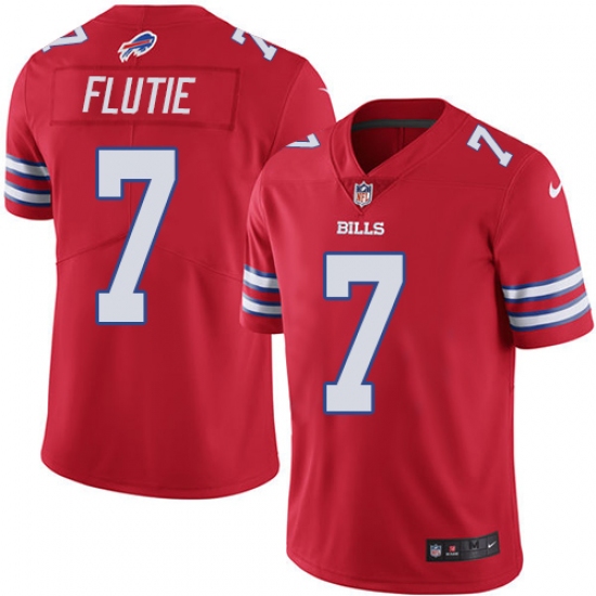 Men's Nike Buffalo Bills #7 Doug Flutie Limited Red Rush Vapor Untouchable NFL Jersey - Ujersey