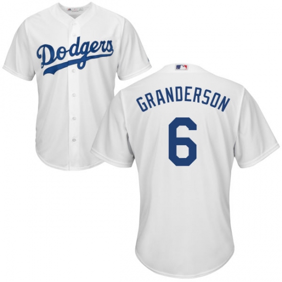 Men's Majestic Los Angeles Dodgers #6 Curtis Granderson Replica White Home Cool Base MLB Jersey - Ujersey