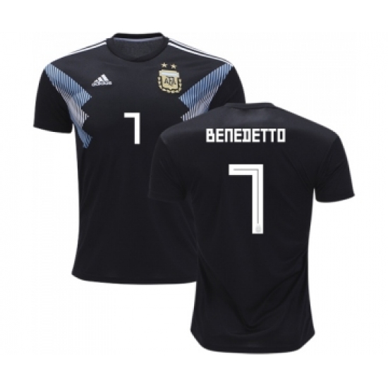 Argentina #7 Benedetto Away Kid Soccer Country Jersey