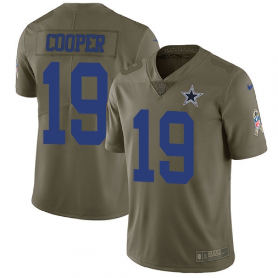 Youth Nike Dallas Cowboys #19 Amari Cooper Limited Olive 2017 Salute to Service NFL Jersey - Ujersey
