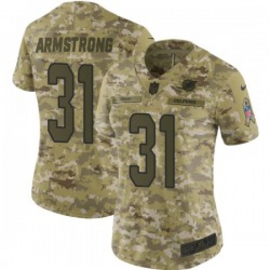 Women's Nike Miami Dolphins #31 Cornell Armstrong Camo Stitched NFL Limited 2018 Salute To Service Jersey - Ujersey
