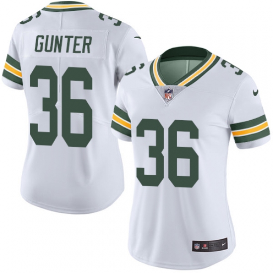 Women's Nike Green Bay Packers #36 LaDarius Gunter White Vapor Untouchable Limited Player NFL Jersey - Ujersey