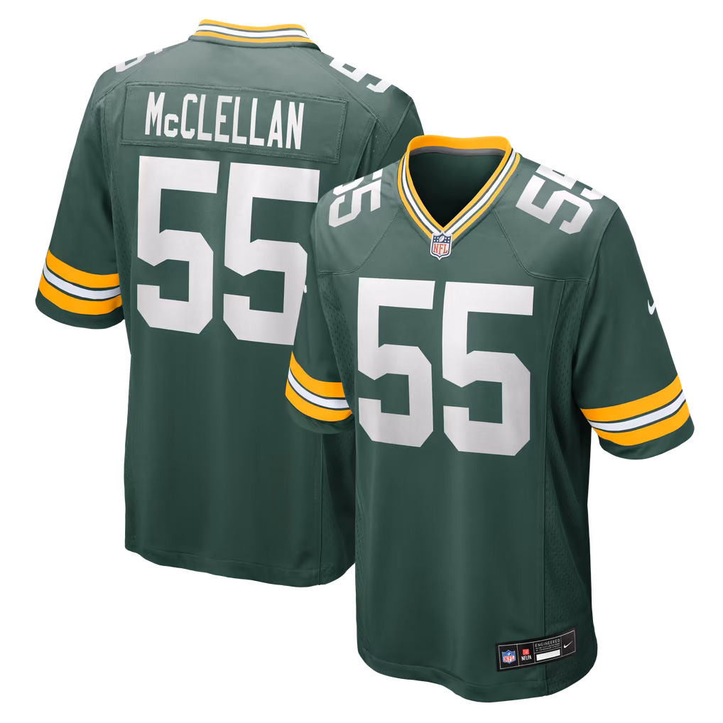 Men's Green Bay Packers Chris McClellan Nike Green Team Game Jersey - U-jersey