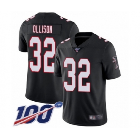 Men's Atlanta Falcons #32 Qadree Ollison Black Alternate Vapor Untouchable Limited Player 100th Season Football Jersey - Ujersey