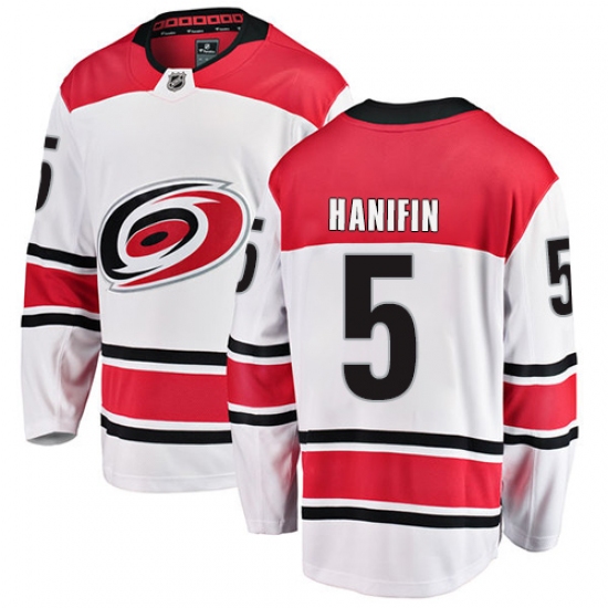 Men's Carolina Hurricanes #5 Noah Hanifin Fanatics Branded White Away Breakaway NHL Jersey - Ujersey
