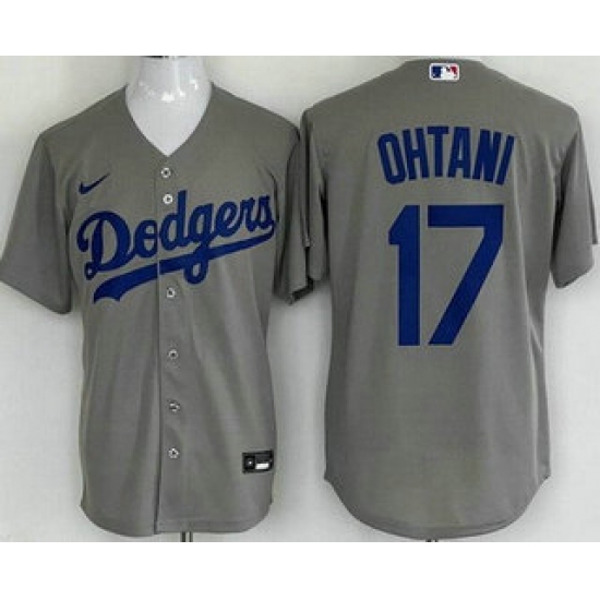 Youth Los Angeles Dodgers #17 Shohei Ohtani Gray Cool Base Jersey - Ujersey