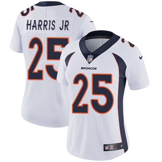 Women's Nike Denver Broncos #25 Chris Harris Jr White Vapor Untouchable Limited Player NFL Jersey - Ujersey