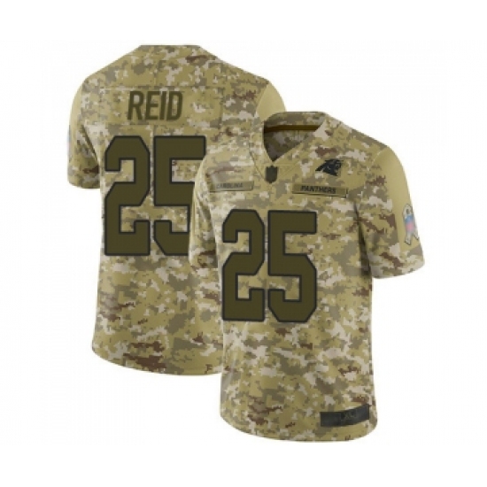 Youth Carolina Panthers #25 Eric Reid Limited Camo 2018 Salute to Service Football Jersey - Ujersey