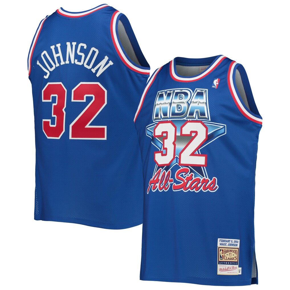 Men's Western Conference Magic Johnson Mitchell & Ness Royal Hardwood Classics 1992 NBA All-Star Game Authentic Jersey - U-jersey
