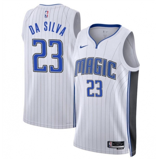 Men's Orlando Magic #23 Tristan Da Silva White 2024 Draft Association Edition Stitched Basketball Jersey - Ujersey