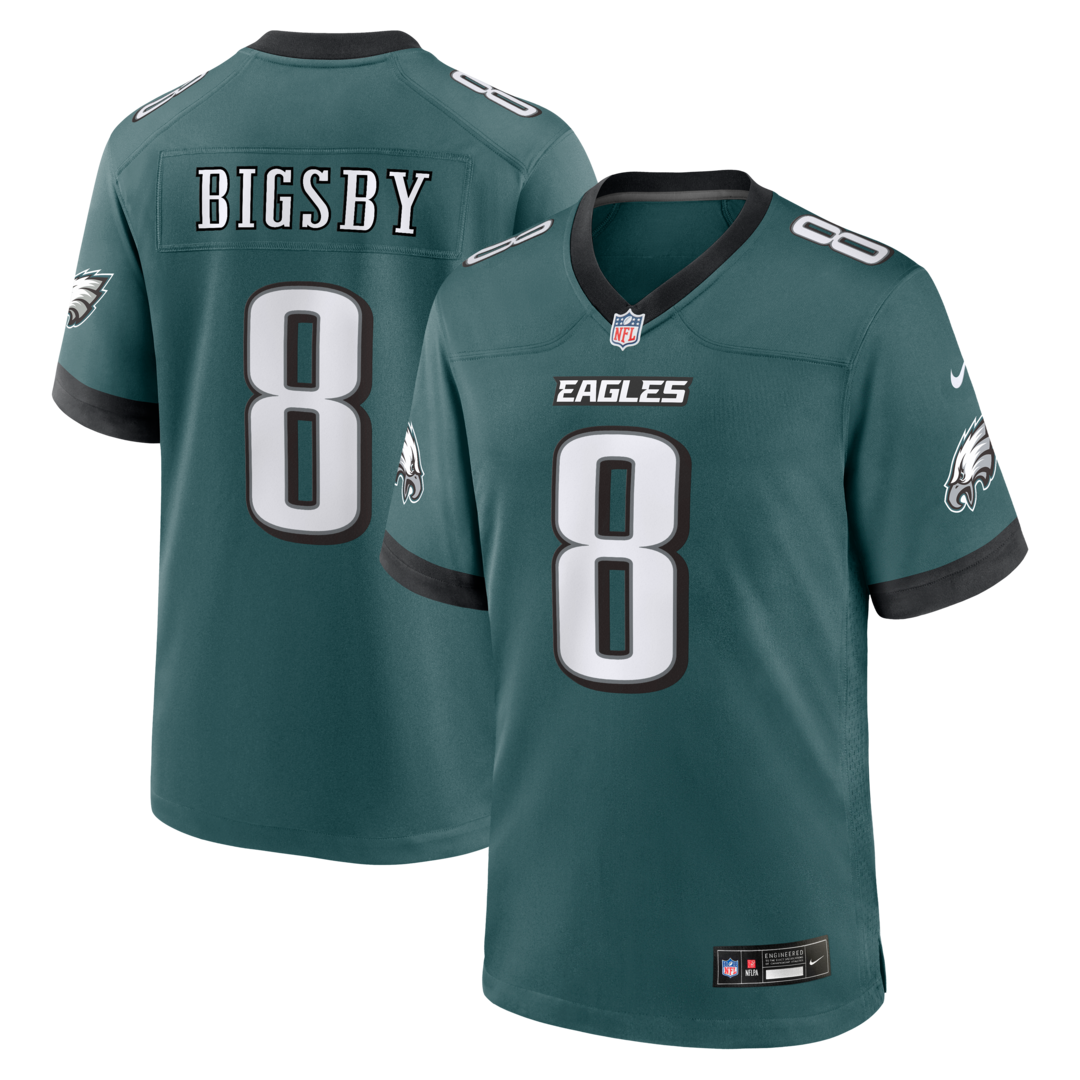 Men's Philadelphia Eagles Tank Bigsby Nike Midnight Green Team Game Jersey - Ujersey