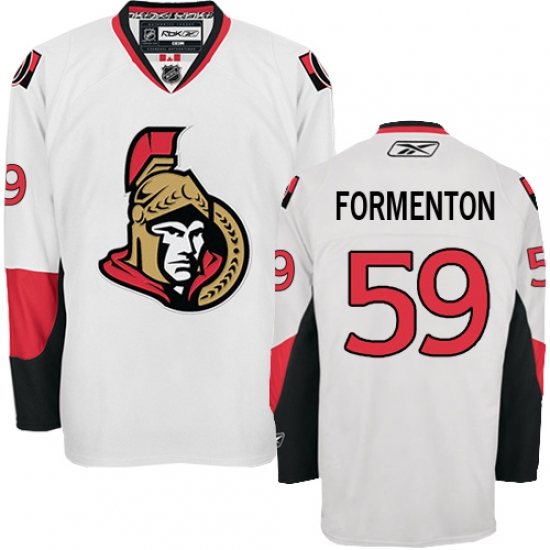 Men's Reebok Ottawa Senators #59 Alex Formenton Authentic White Away NHL Jersey - Ujersey