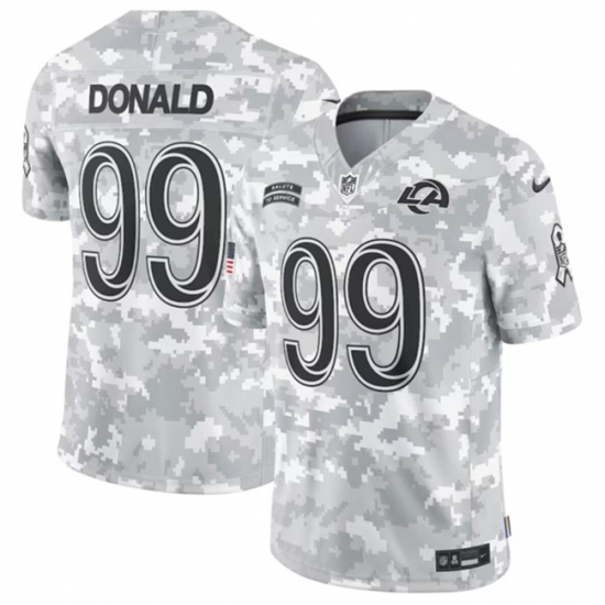 Youth Los Angeles Rams #99 Aaron Donald 2024 F U S E Arctic Camo Salute To Service Limited Stitched Football Jersey