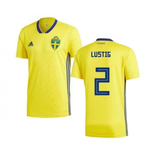 Sweden #2 Lustig Home Kid Soccer Country Jersey
