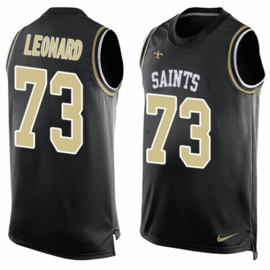 Men's Nike New Orleans Saints #73 Rick Leonard Limited Black Player Name & Number Tank Top NFL Jersey - Ujersey