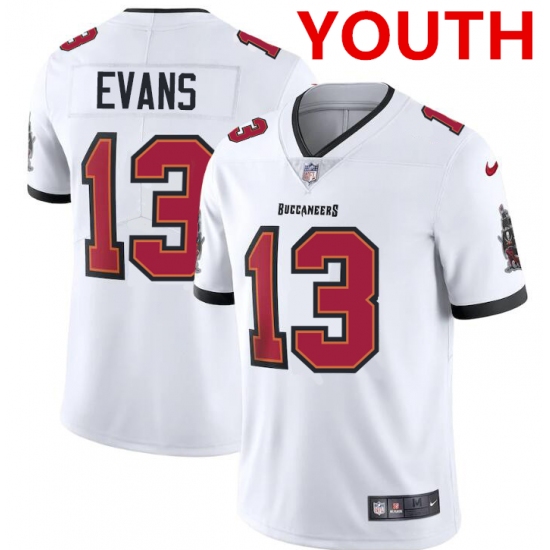 Youth Tampa Bay Buccaneers #13 Mike Evans Nike White Vapor Limited Jersey