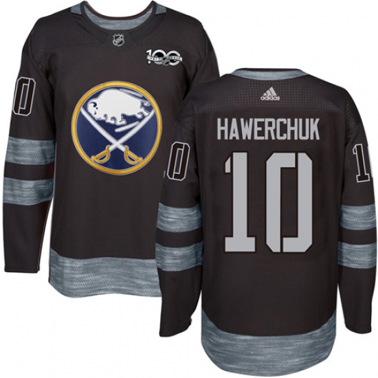 Men's Adidas Buffalo Sabres #10 Dale Hawerchuk Authentic Black 1917-2017 100th Anniversary NHL Jersey - Ujersey