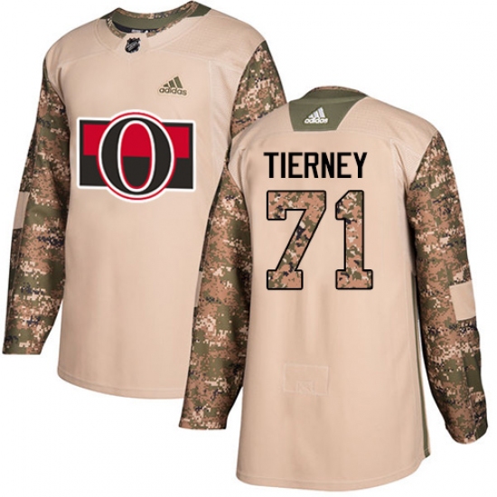 Men's Adidas Ottawa Senators #71 Chris Tierney Authentic Camo Veterans Day Practice NHL Jersey - Ujersey