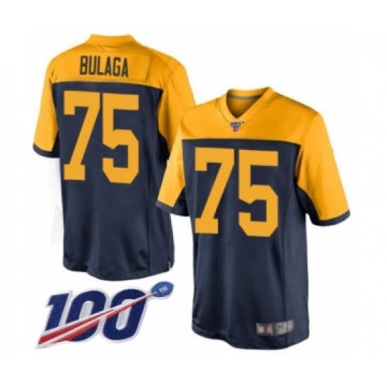 Men's Green Bay Packers #75 Bryan Bulaga Limited Navy Blue Alternate 100th Season Football Jersey - Ujersey
