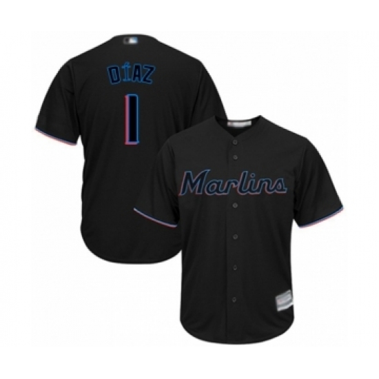 Youth Miami Marlins #1 Isan Diaz Authentic Black Alternate 2 Cool Base Baseball Player Jersey - Ujersey