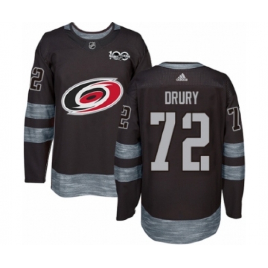Men's Adidas Carolina Hurricanes #72 Jack Drury Authentic Black 1917-2017 100th Anniversary NHL Jersey - Ujersey