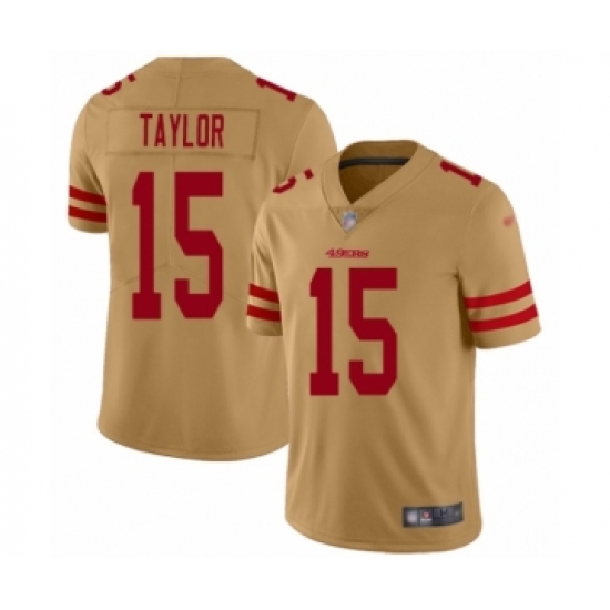 Youth San Francisco 49ers #15 Trent Taylor Limited Gold Inverted Legend Football Jersey - Ujersey