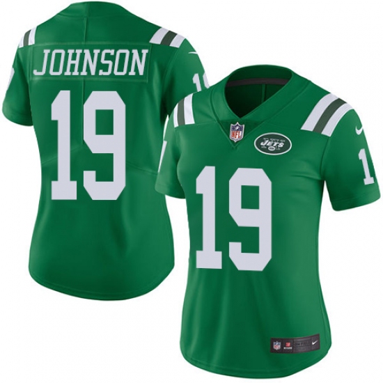Women's Nike New York Jets #19 Keyshawn Johnson Limited Green Rush Vapor Untouchable NFL Jersey - Ujersey