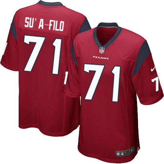 Men's Nike Houston Texans #71 Xavier Su'a-Filo Game Red Alternate NFL Jersey - Ujersey