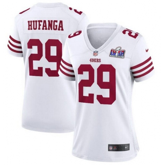 Women's San Francisco 49ers #29 Talanoa Hufanga White 2023 F U S E With John Madden Vapor Limited Stitched Football 2024 Super Bowl LVIII Jersey - Ujersey