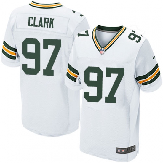 Men's Nike Green Bay Packers #97 Kenny Clark Elite White NFL Jersey - Ujersey
